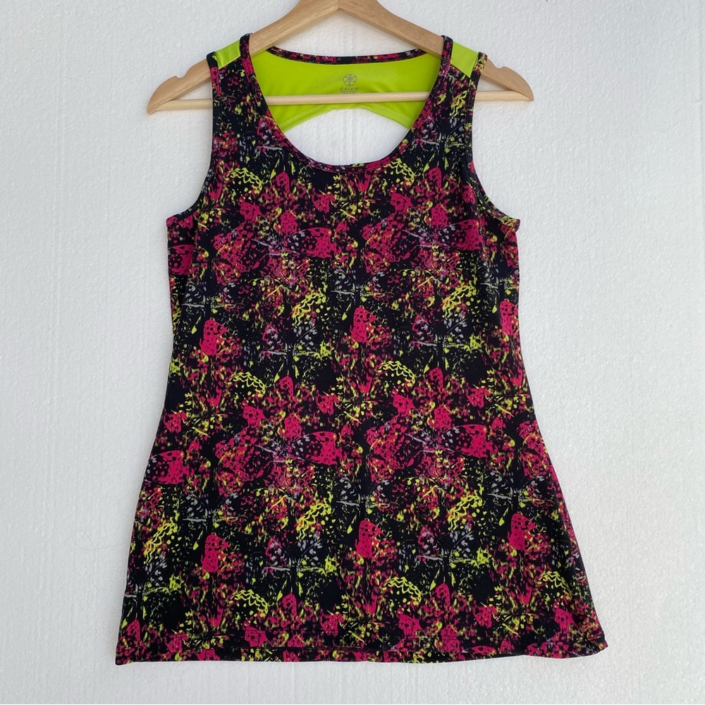 GAIAM Women's Tank Top - Black, Pink, Yellow-M